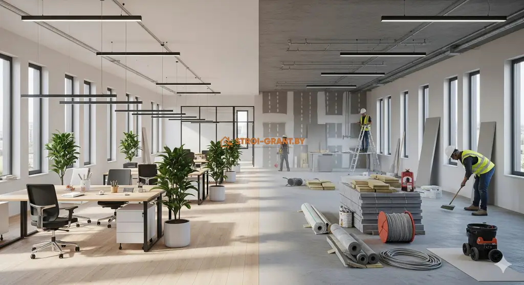 Ремонт офисов под ключ Минск 2025-2026 — опенспейс, кабинеты, переговорные